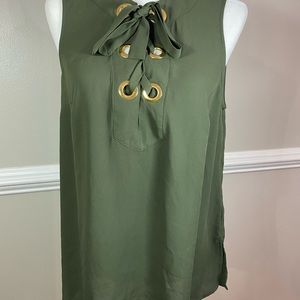 Michael Kors green sleeveless summer top medium